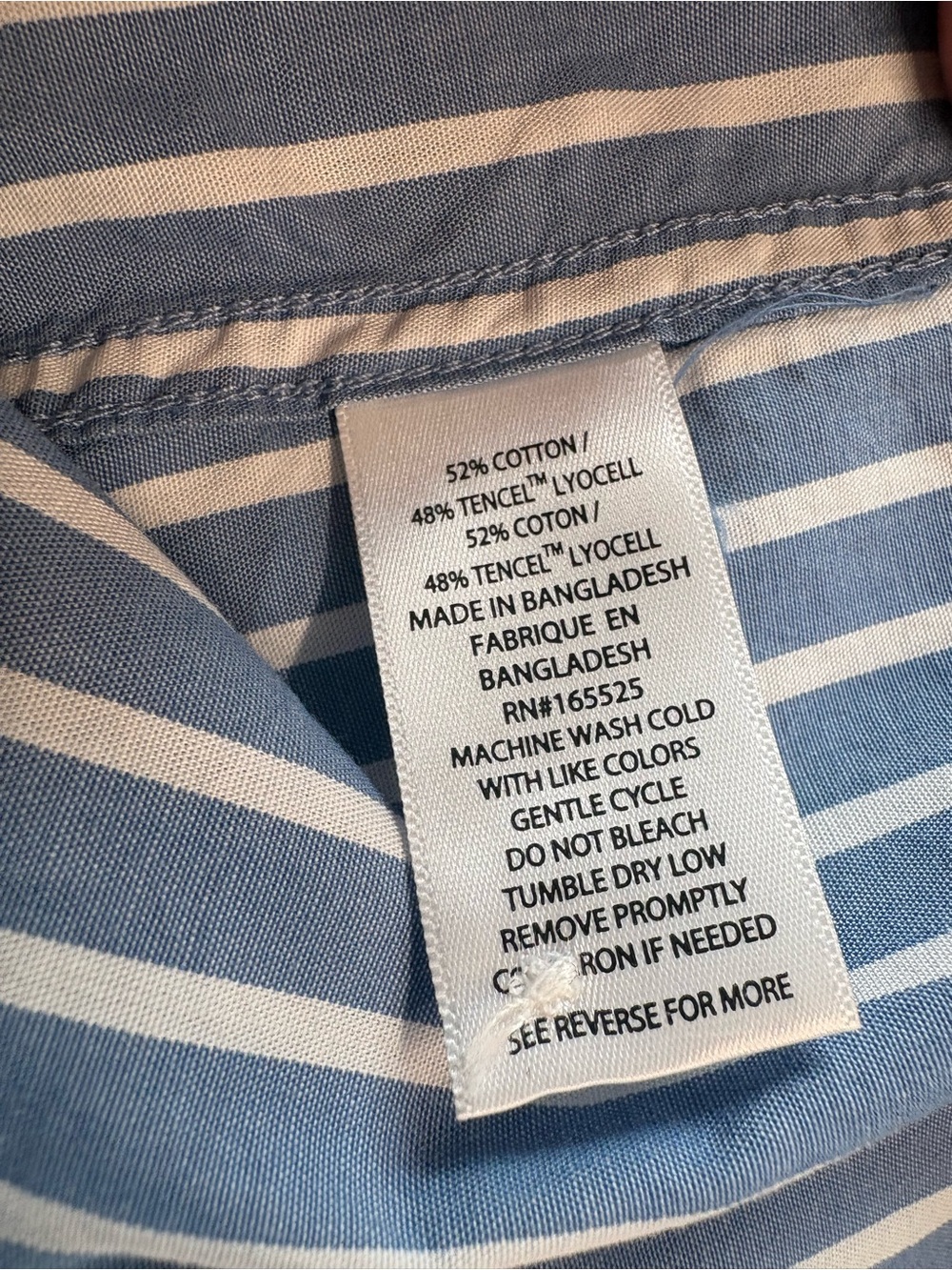 Blue & White Striped Button-Down Shirt for Women - Picture 4 of 6